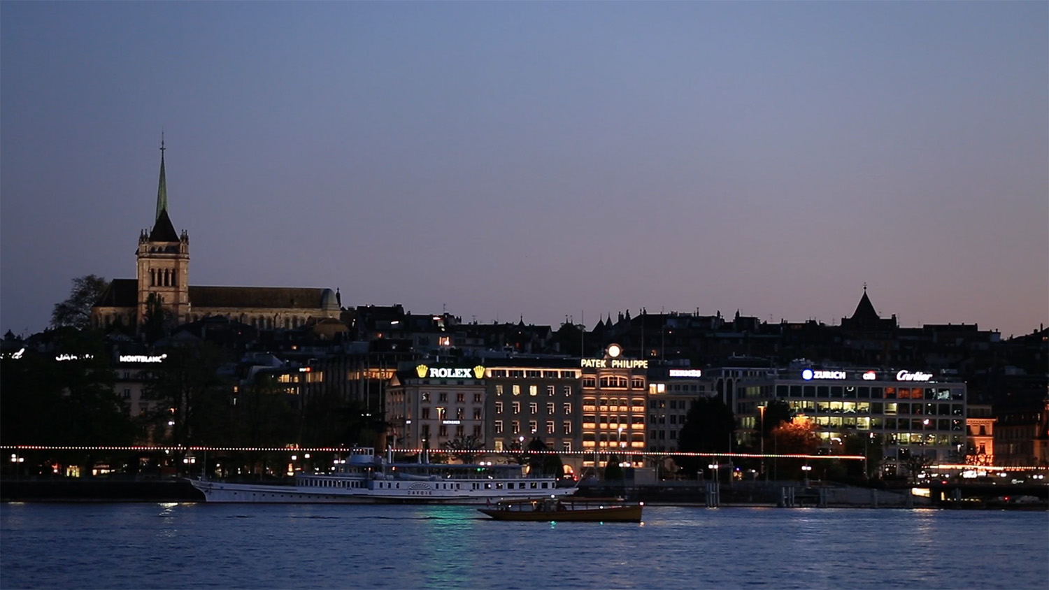 Geneva lake and cityscape, screenshot [David Tan]